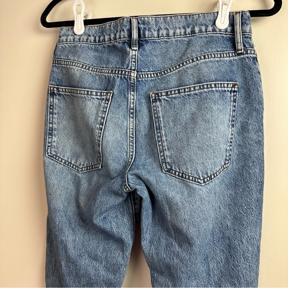 Triarchy Medium Wash Denim 100%Organic Cotton Blown Put Distressed Knee Jeans 27 - Picture 4 of 16